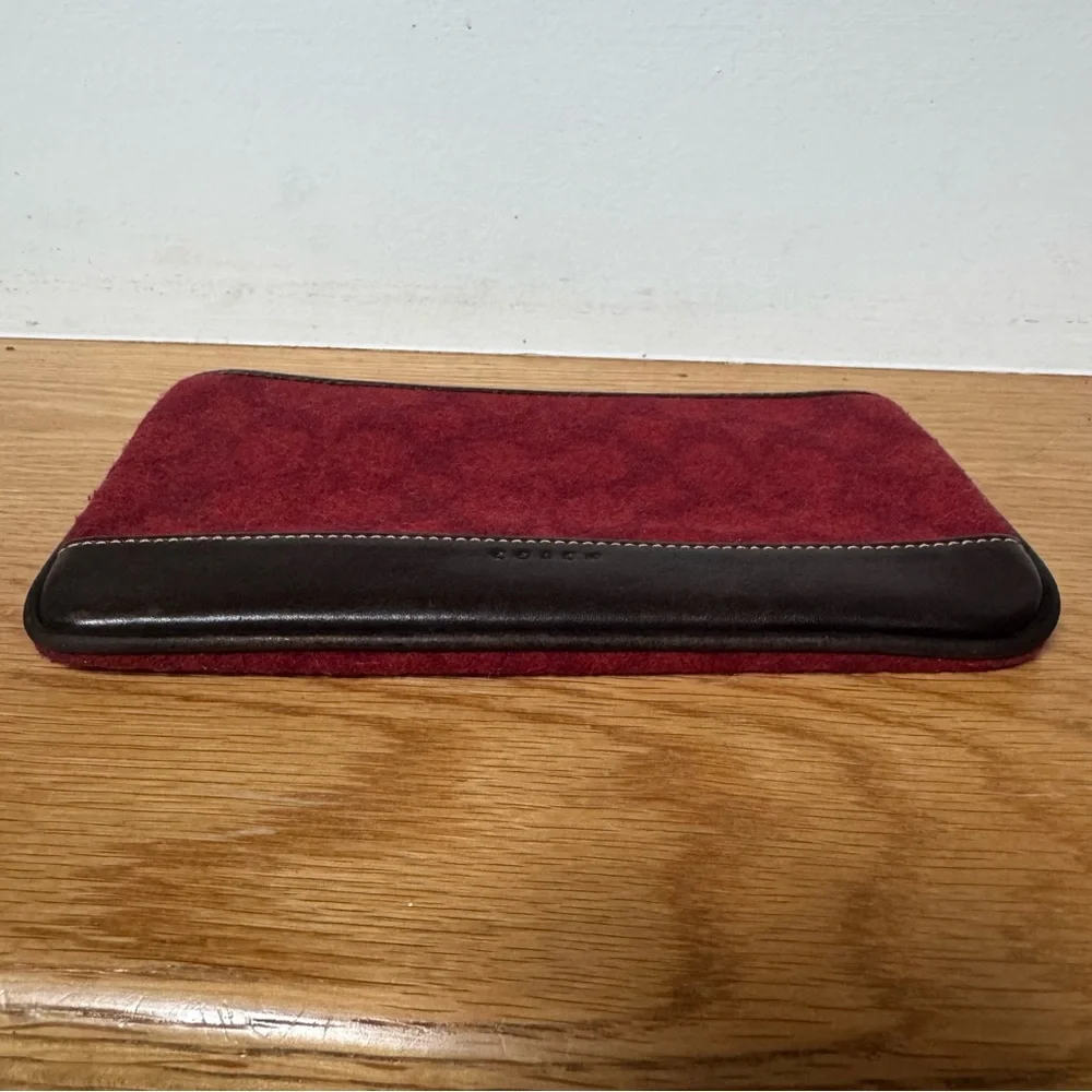 Vintage Coach Red Wool and Leather Skinny Case Rare